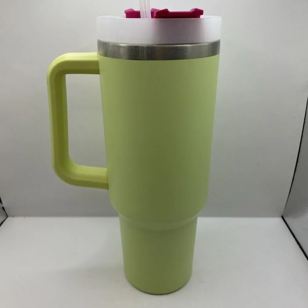 Rare Stanley 40 oz Citron Mix Lime Pink Logo Adventure Quencher Retired NO STRAW - Picture 4 of 7